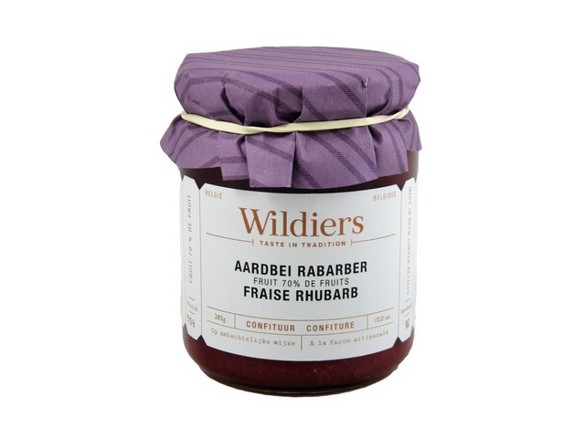 Wildiers - aardbei-rabarber confituur 70% fruit 285g