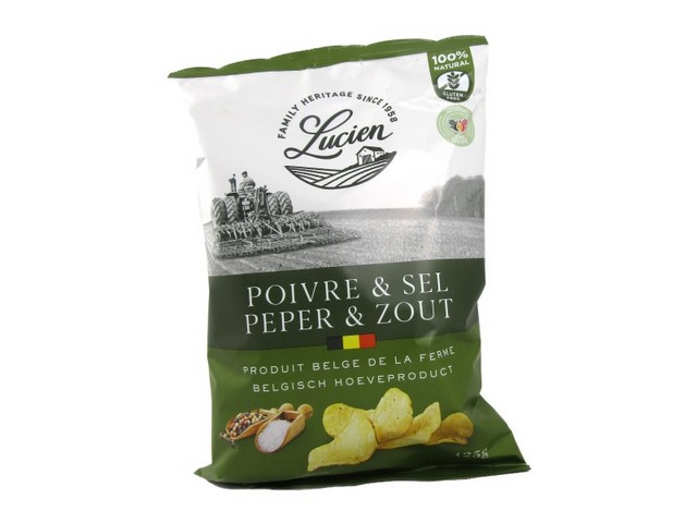 Chips van Lucien - Peper & Zout 125gr