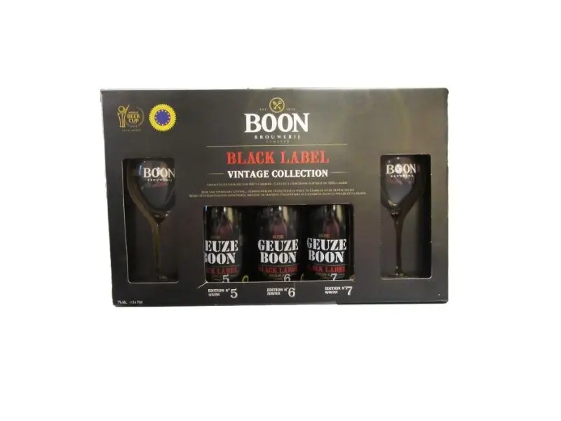 Boon Vintage Collectie Black Label 3x0,75L + 2 glazen